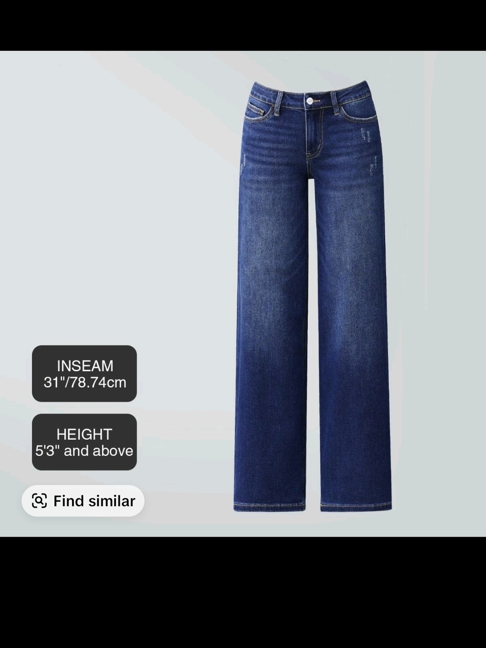 Women’s Wide Leg Jeans - Dark Blue